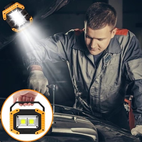 30W LED Arbejdslampe Genopladelig Bærbar COB Projektør Super Lys 2000LM Batteri Udendørs Sikkerhedslys USB Vandtæt