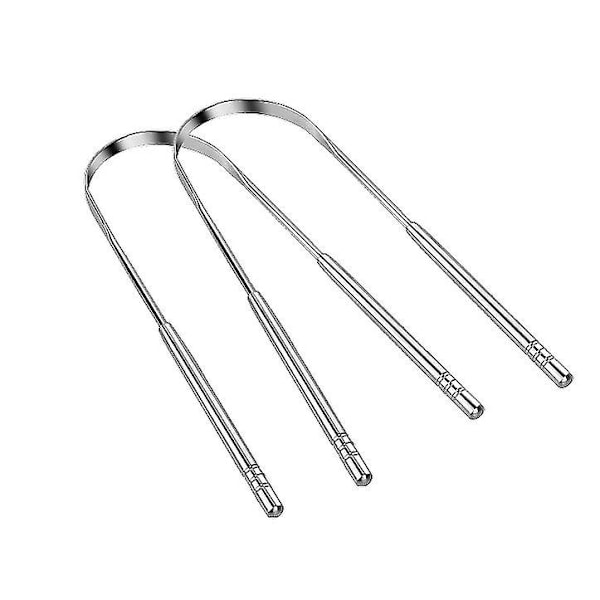 U-formet tungeskrape i rustfritt stål - 2-Pack