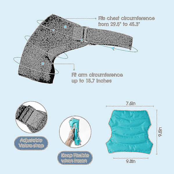 Skulder Ispose Kuldebehandling - Rotator Cuff Kuldebehandling, Genanvendelig Opvarmet Kølende Kompressionsbandage, Smertelindring Skulder