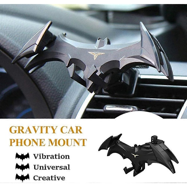 Bilventil Fladdermushållare Kreativ Fladdermus Biltelefonhållare Universal Gravity Automatisk Låsning Hands Free