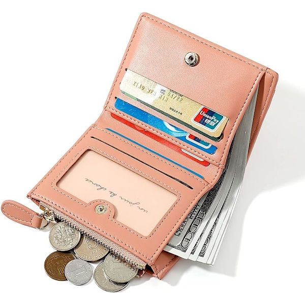 Små Plånböcker för Kvinnor Mode Stenmönster Tjejplånbok Tunn och Lätt Korthållare Organizer Pink