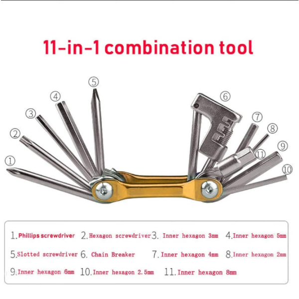 11 in 1 Multifunction Folding Bike Repair Tool, Bike Repair