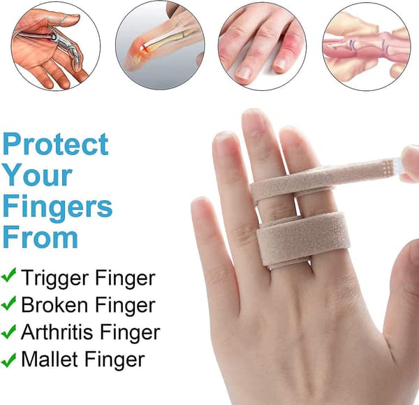 12 stk Fingerbånd til Låste, Hævede, Forstuvede Fingerled, Fingerstøtte Splinter
