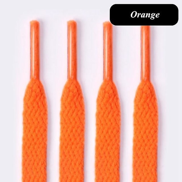 1 pari litteitä kengännauhoja lenkkareihin, kangaskengännauhat, valkoiset mustat kengännauhat, saapaskengännauhat kenkiin, klassiset pehmeät kengännauhat orange