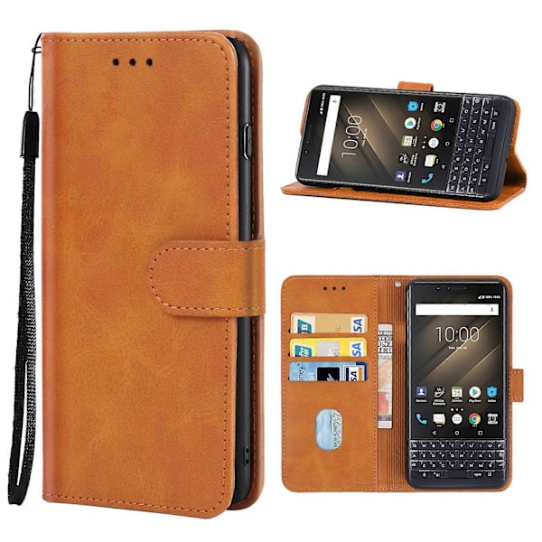 Læder telefoncover til Blackberry KEY2 Brown