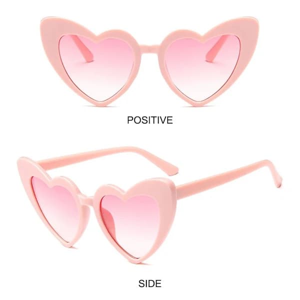 6 stk. Hjerteformede solbriller Love Heart Solbriller 6 STK - SORT 6 stk. - Sort Grå