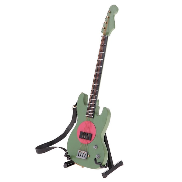20 cm Miniature Elektrisk Basguitar Model i Træ