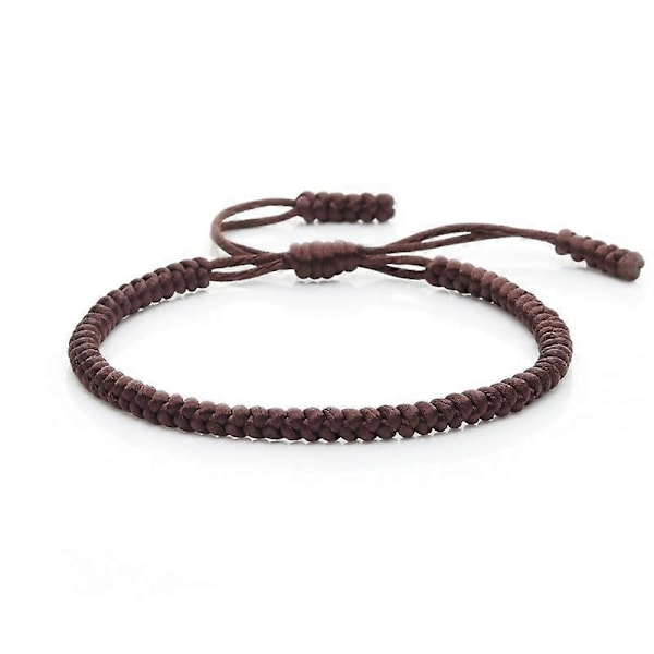 Handgjort Tibetansk Buddhistiskt Flerfärgat Lyckoknutar Reparmband Kvinnor Justerbara Charmarmband & Armringar För Män Vintage Smycken brown