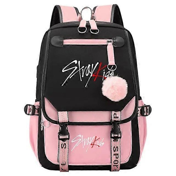 Uudet Stray Kids -tyttöjen ja -poikien USB-reput Anime-koulukirjalaukut Teini-ikäisten kangasreppu Naisten reput 5