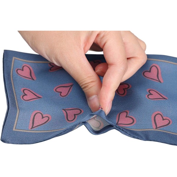 Silkkiset kapeat huivit nauha sydänkuvio pitkä hiuspanta käsilaukun koriste Blue