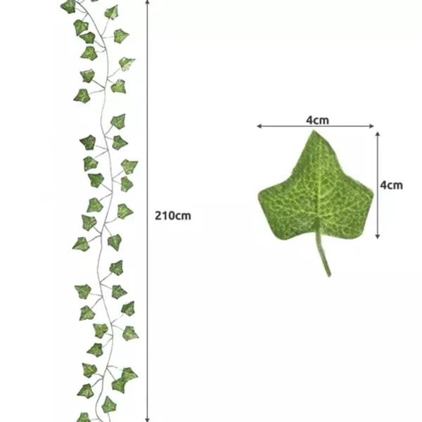 25 meter Efeu Guirlande / Løvguirlande - 2 m lang Grøn