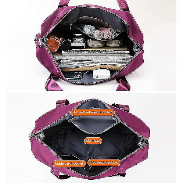Nye Sammenfoldelige Rejsetasker Vandtæt Tote Bagage til Kvinder Stor Kapacitet Multifunktionel Duffel Håndtaske pink