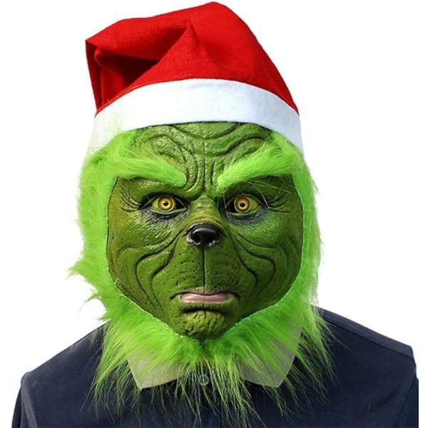 Grøn Julemaske Cosplay Maske Voksen Plys Julekostume