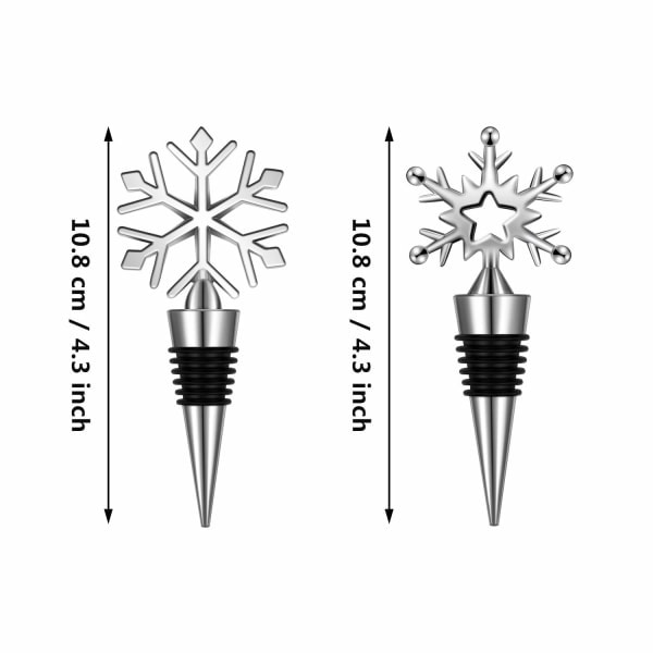 4 st Snöflinga Jul Vinflaskpropp (Ny Stil)