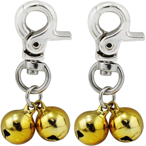 Set Of 2 Bell Pendants For Dog Or Cat Collar (gold)