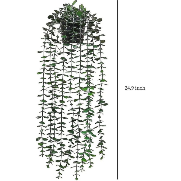 Keinotekoiset riippuvat kasvit 2 pakkausta Tekokasvit ruukussa seinälle kotiin huoneeseen toimistoon sisustukseen (2 kpl)