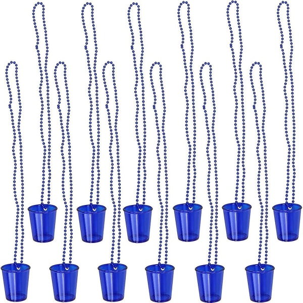 Blå Bao 2 st shotglas för brud, brudstam beaded plastglas JGA hängande tumblers för möhippa