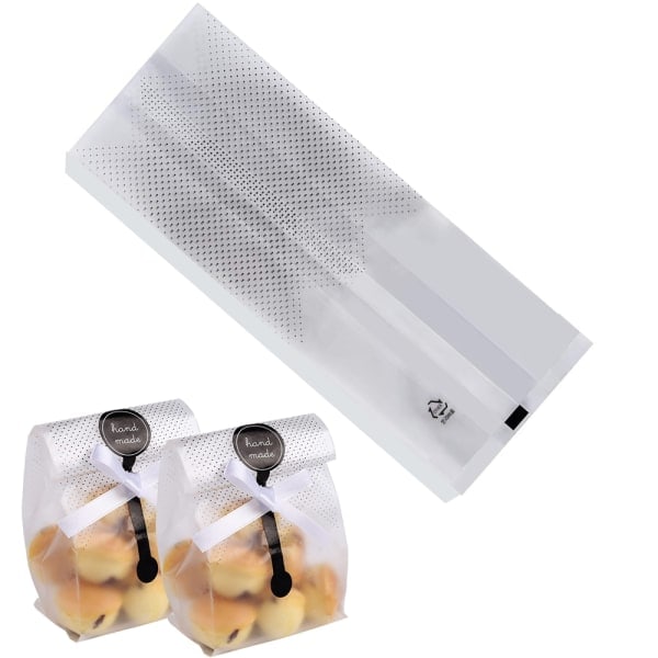 100-pak kageposer Transparent plastikposer til slik Slikposer