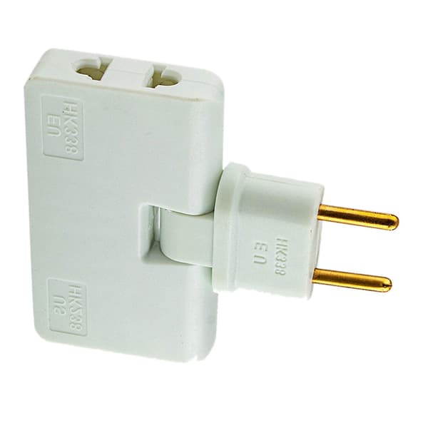 2x Drejelig EU-Stikadapter 3 i 1 Drejelig Udgangsforlænger 180 Grader Mini Udgangsadapter