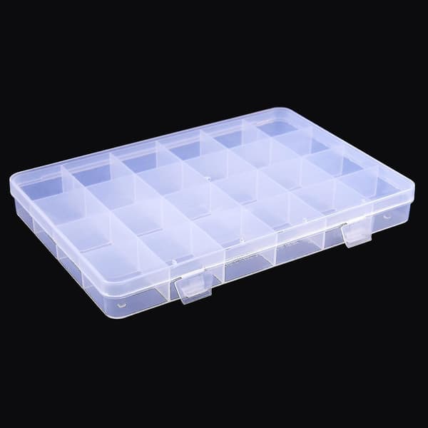 24 Rom Plastboks Smykker Perle Oppbevaringsbeholder