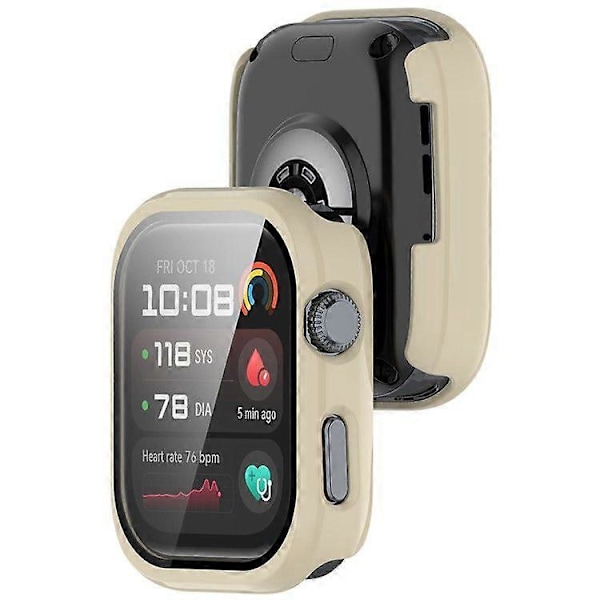 Huawei Watch D2 -kotelo, kova PC-suojakuori karkaistulla lasikalvolla Ivory White