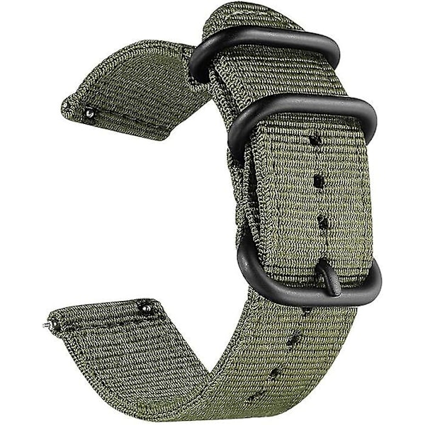 22mm Nylon Canvas Vævet Loop Udskiftningsrem, Armbåndsbeslag Spænde Justerbar Lukning