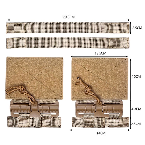 2x Quick Release Spænde Sæt Tube Cummerbund Adapter til Cosplay Værktøj 6094 Sort Brown