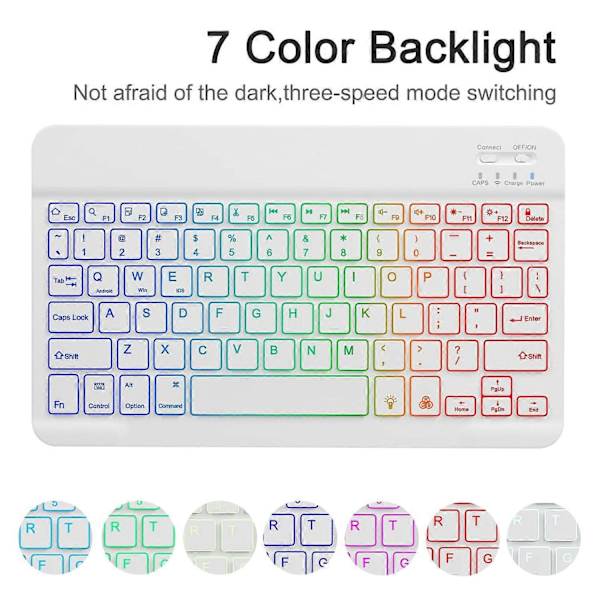 Samsung Galaxy Tab A9+ Lærveske med Avtakbart RGB Bakgrunnsbelyst Tastatur Style A