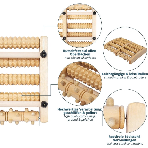 Trefotmassasjer i tre - massasjerulle for plantar fascitt er et tilbehør til fotmassasjeapparater