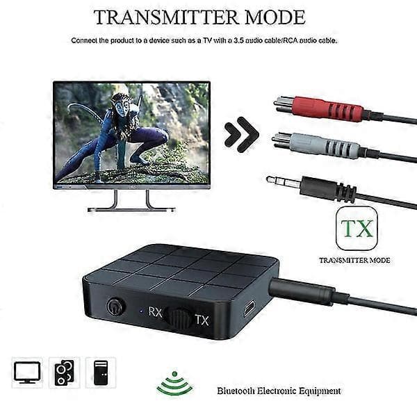 Bluetooth Sender Mottaker 5.0: 2-i-1 Adapter