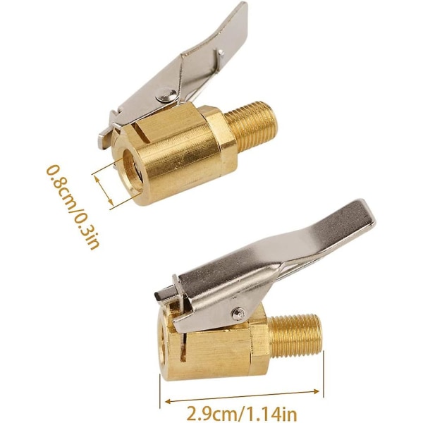 4-delt 8mm bilventil-adapter, til 8 slange, luftpatron-oppumpningsventil-klemme-stikadapter, montering til pneumatisk messingkompressor