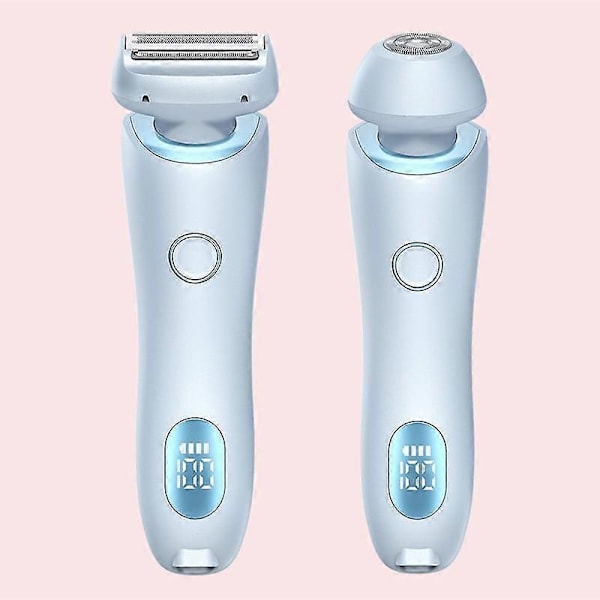 Elektriske barberhøvler for kvinner 2 i 1 Bikini Trimmer Barbermaskiner Hårfjerning for armhuler Ben Dame Kroppstrimmer blue