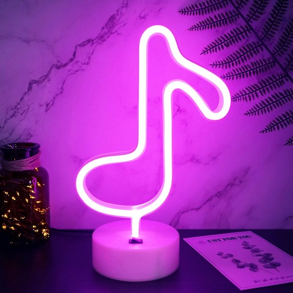 LED Neonvalo Neonkyltit Neon Yövalo Hienoja Juttuja Lasten Lamput Makuuhuoneeseen Pinkki Neonvalo Neonvalot Makuuhuoneeseen Lasten Valaisimet Kotiin Pink Music Note