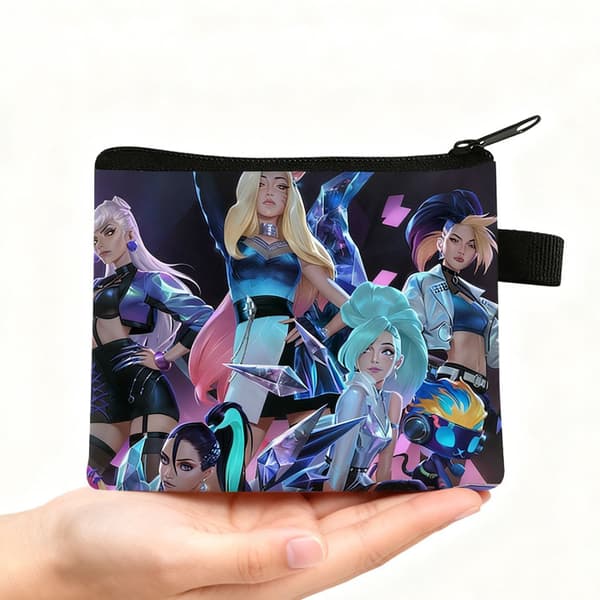 KPOP Witcher Piger Print Pung/Kortholder med Lynlås - 12
