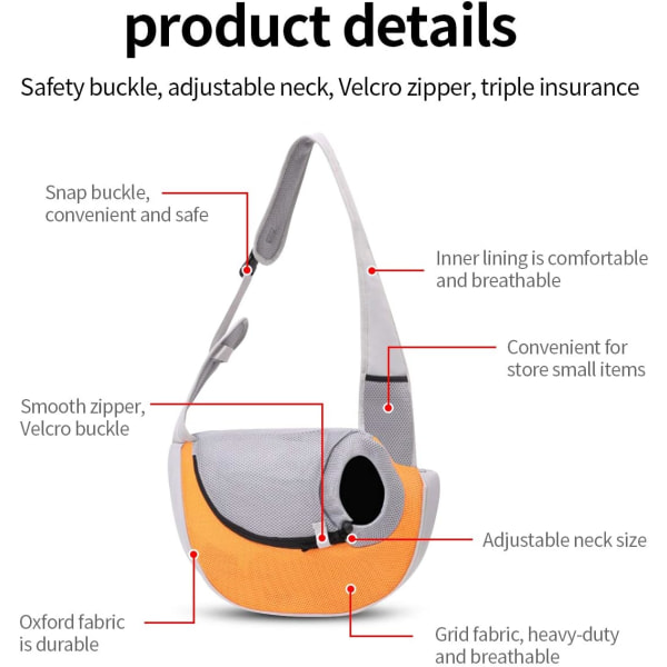 Bæreveske 🐶🐱 Oransje Farge Hundebæreveske Kattebæreveske