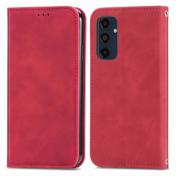 Retro Magnetiskt Läder Skal med Hudkänsla Red For Samsung Galaxy A16