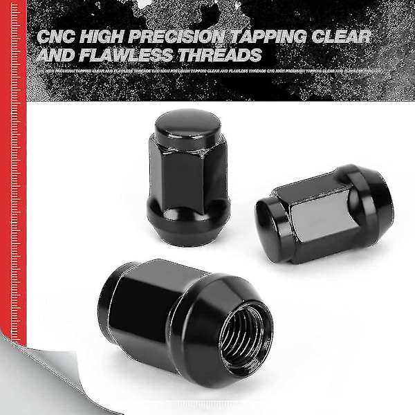 24 st 12x1,5 Hjälpmutter Stängd Ände Bulge Acorn Cone Lugnuts, För 2007-2022 Cruiser, 2001-2007 Sequoia Bl