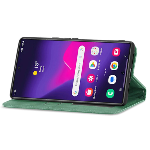 Retro Magnetiskt Läder Skal med Hudkänsla Green For Samsung Galaxy S25 Ultra 5G