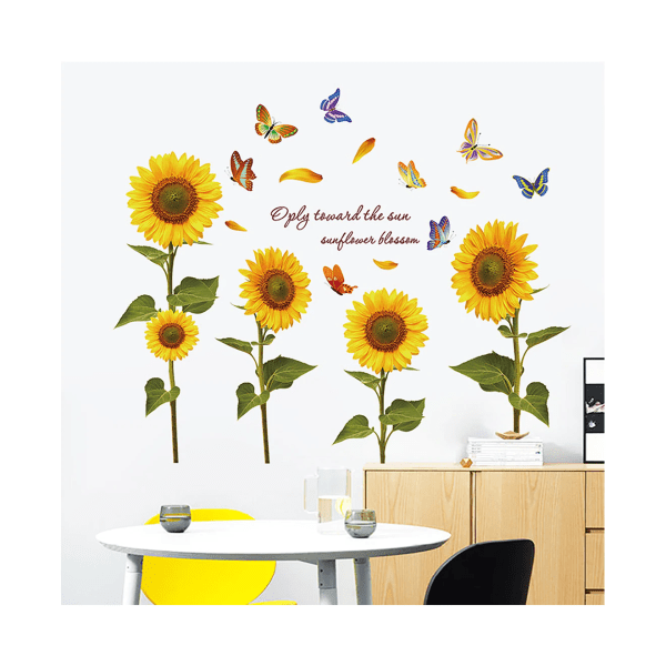 2Pcs Hand Painted Butterfly Sunflower Kindergarten Background