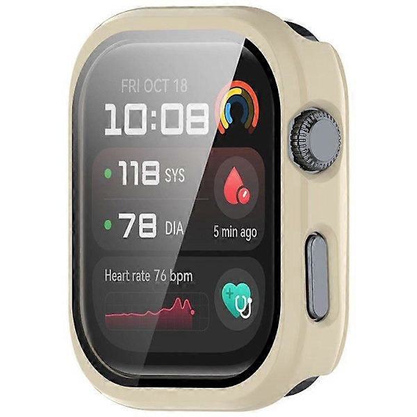 Huawei Watch D2 -kotelo, kova PC-suojakuori karkaistulla lasikalvolla Ivory White