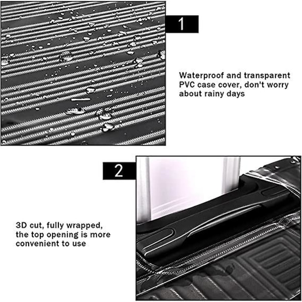 Läpinäkyvä matkalaukunkansisuoja, matkalaukun suojus, PVC-matkalaukunkansisuoja, tavaratilan suojus, pölytiivis, pestävä, naarmuuntumaton ja uudelleenkäytettävä, 18 tuumaa, 1 kpl