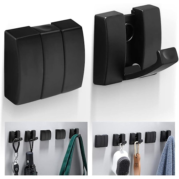 2 Pieces 5x5.7x1.5cm, Foldable Wall Hooks Aluminum Alloy Retractable Hook Foldable Coat Hooks Wall Coat Hook with Screws for Hanging Scarf, Hat, Umbre