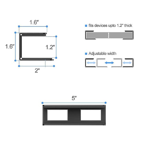 Laptopstativ Under Bord, Bærbar Computeropbevaring, Stativ, Montering, Skrivebordsorganisator, Hjemmekontor, Opbevaringsholder, A