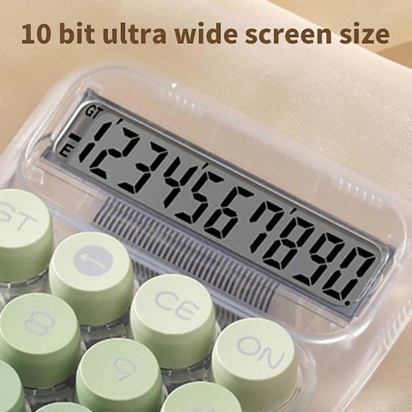 Videnskabelig lommeregner 10 cifre Stort display og knapper Klart stort LCD-display Ideel til kontor, skole, hjem og erhverv FLYE1735 Green