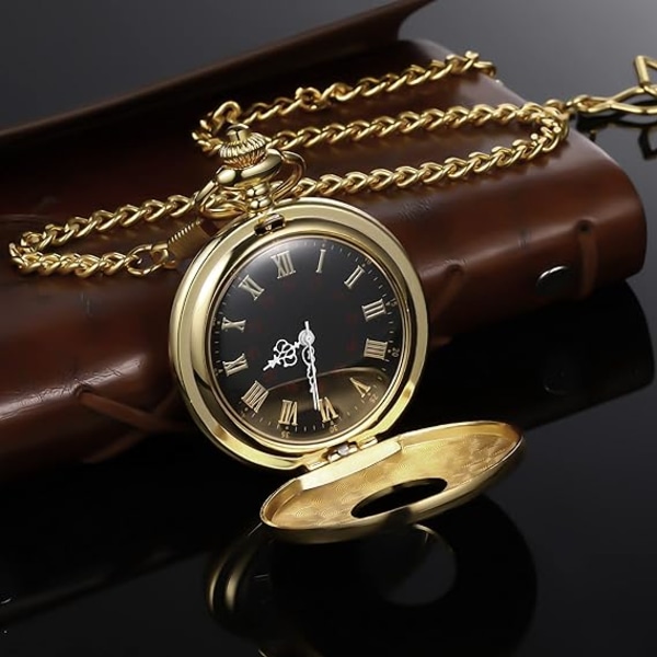 Guld vintage watch för män med kedja
