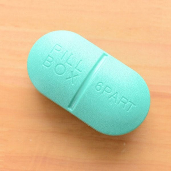 rese pillerask medicinförvaring dispenser fodral hållare delare - Perfekt Cerulean blå