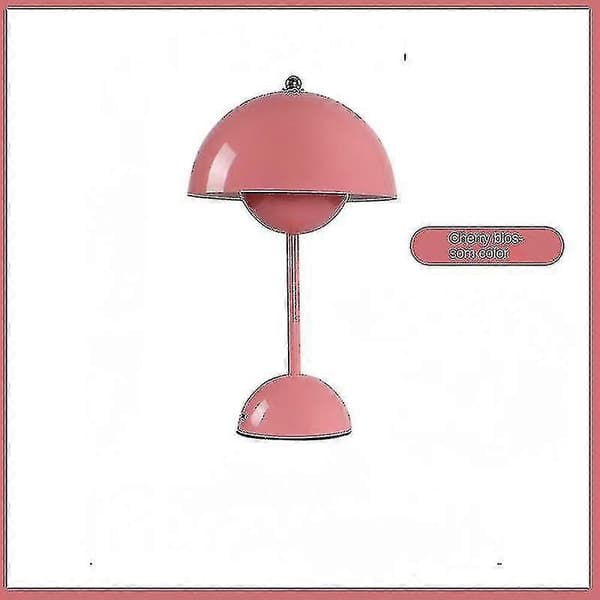 Bordlampe, Øjenvenlig LED Blomsterpotte Bordlampe Bærbar Til Skole Pink