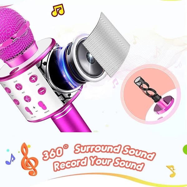 Karaokemikrofoni kaiuttimella ja Bluetoothilla Ruusukulta, A