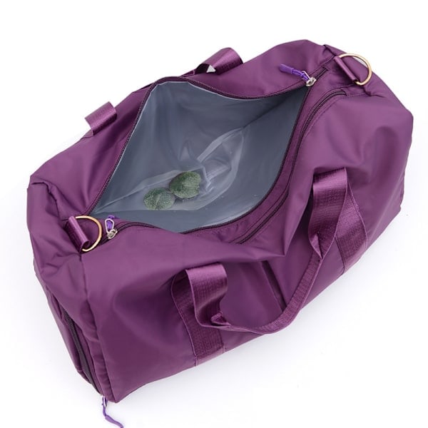 Gymväska för kvinnor och män, liten sportväska med våtfack och skofack, resväska, Weekender Lila Purple 45x24x23 cm