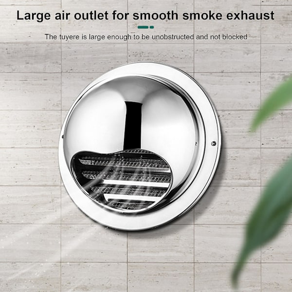 Ventilationsdæksel Rustfri Sikker Forbindelse Multipurpose Rustfrit Stål Luftventil Rund Gitter med Fluenetsmaske f 150mm